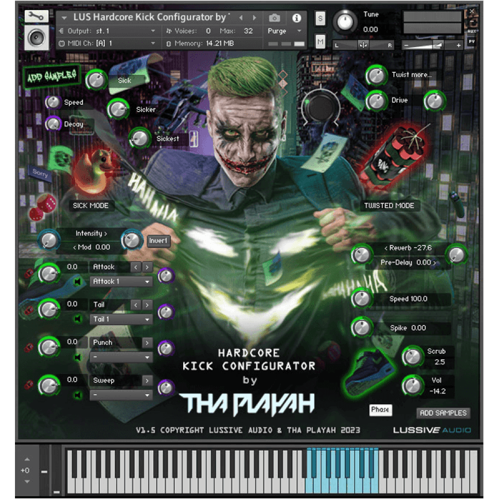 Lussive Audio - Hardcore Kick Configurator by Tha Playah Kontakt Instruments Software GUI Artwork