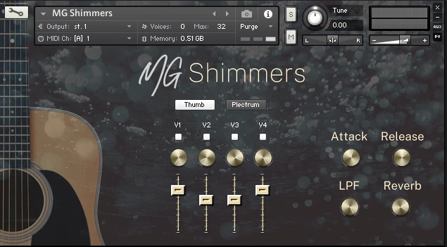 MG Instruments - MG Shimmers Kontakt Instruments Software GUI Artwork