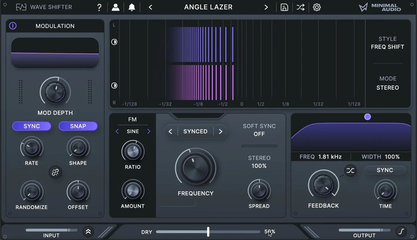 Minimal Audio - Wave Shifter Kontakt Instruments Software GUI Artwork