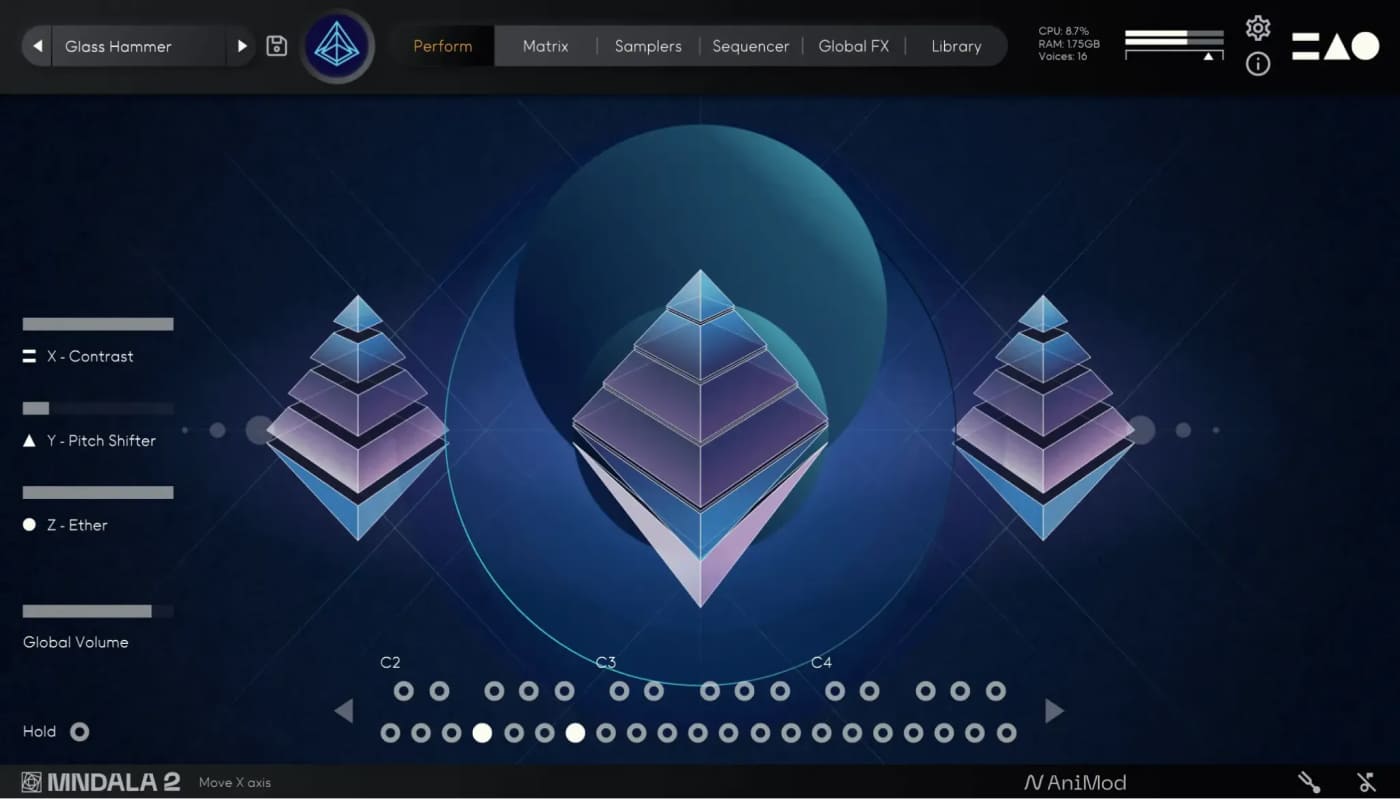 MNTRA - Pyramids Plugins & FX Software GUI Artwork