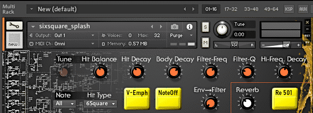 Noisy Michael - Sixsquare Cymbal Kontakt Instruments Software GUI Artwork