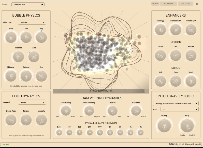NOMN - FOAM Plugins & FX Software GUI Artwork