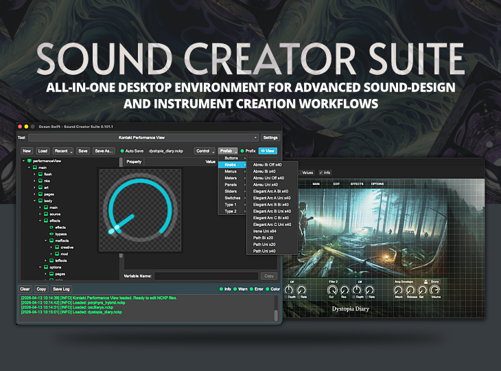 Ocean Swift - Sound Creator Suite Plugins & FX Software GUI Artwork
