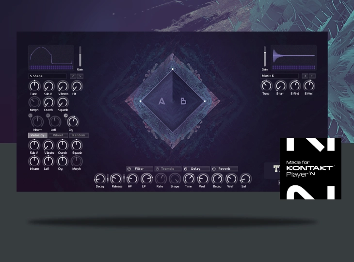 Ocean Swift - Tyrian Tine Kontakt Instruments Software GUI Artwork