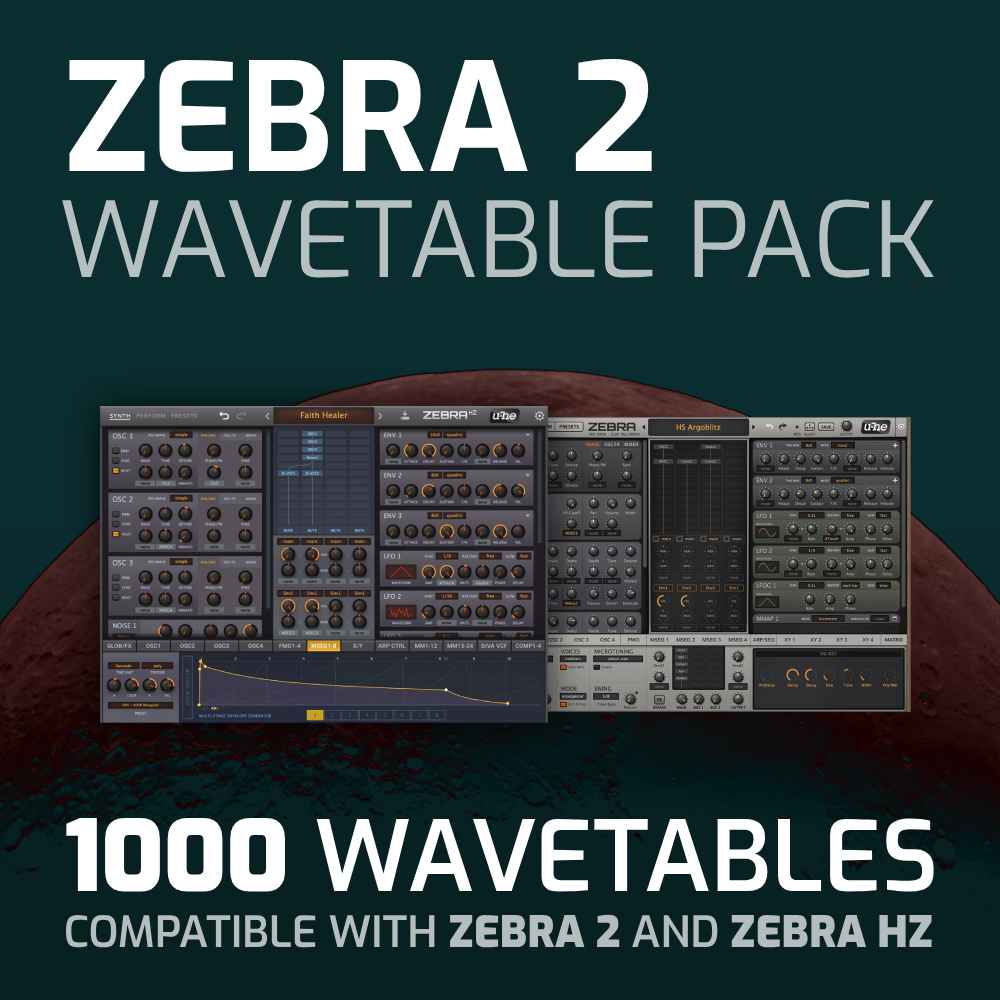 Ocean Swift - Zebra 2 Wavetable Pack Presets Software GUI Artwork