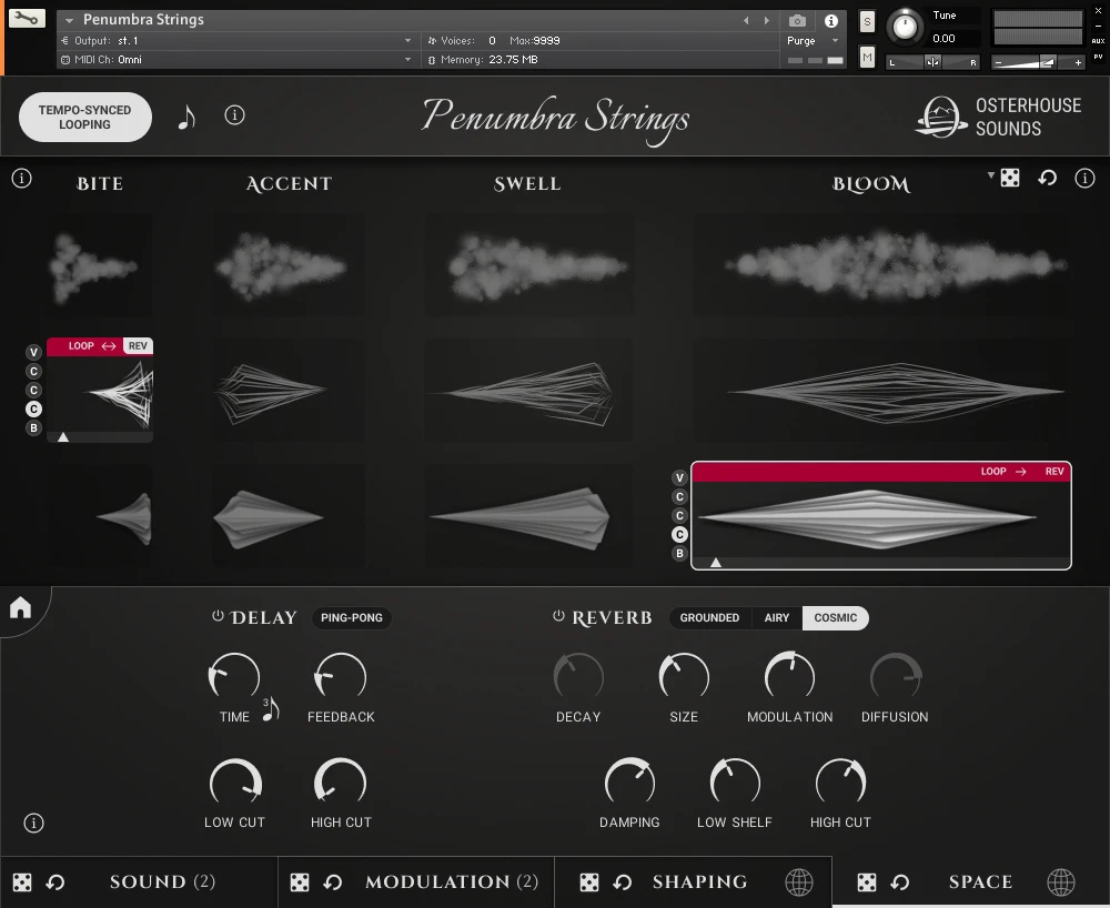 Osterhouse Sounds - Penumbra Strings Kontakt Instruments Software GUI Artwork