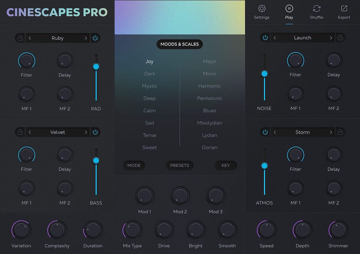 Rast Sound - Cinescapes PRO Plugin Plugins & FX Software GUI Artwork