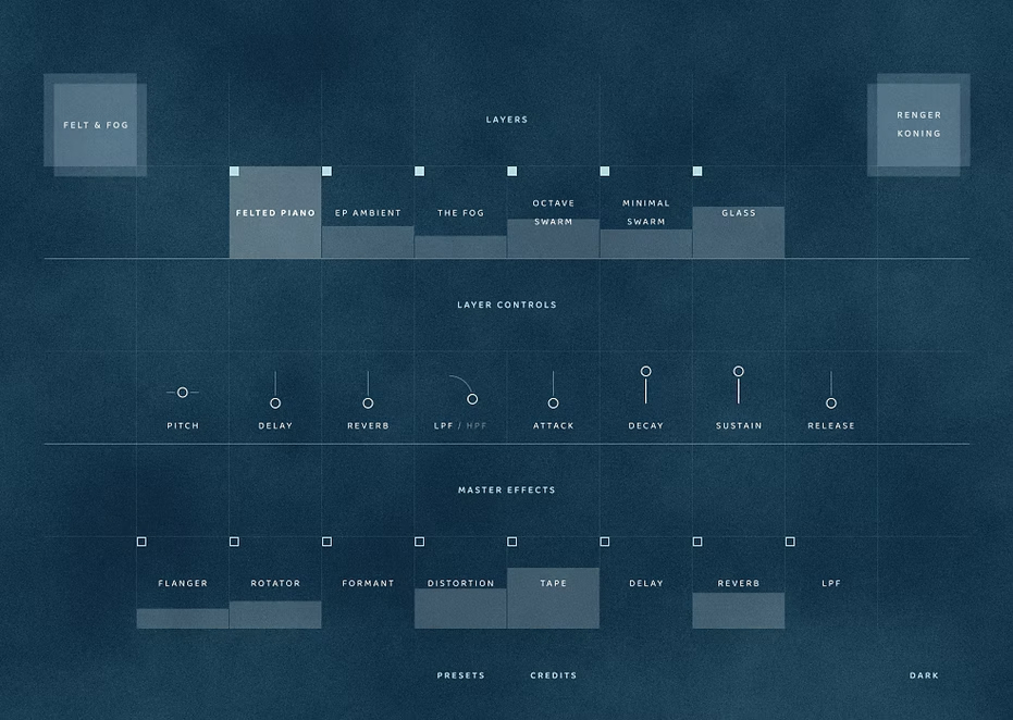 Renger Koning - Felt & Fog - Free Edition Kontakt Instruments Software GUI Artwork
