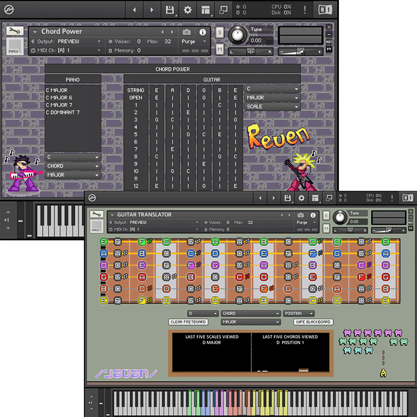 Reuen - Chords and Notes Bundle Kontakt Instruments Software GUI Artwork
