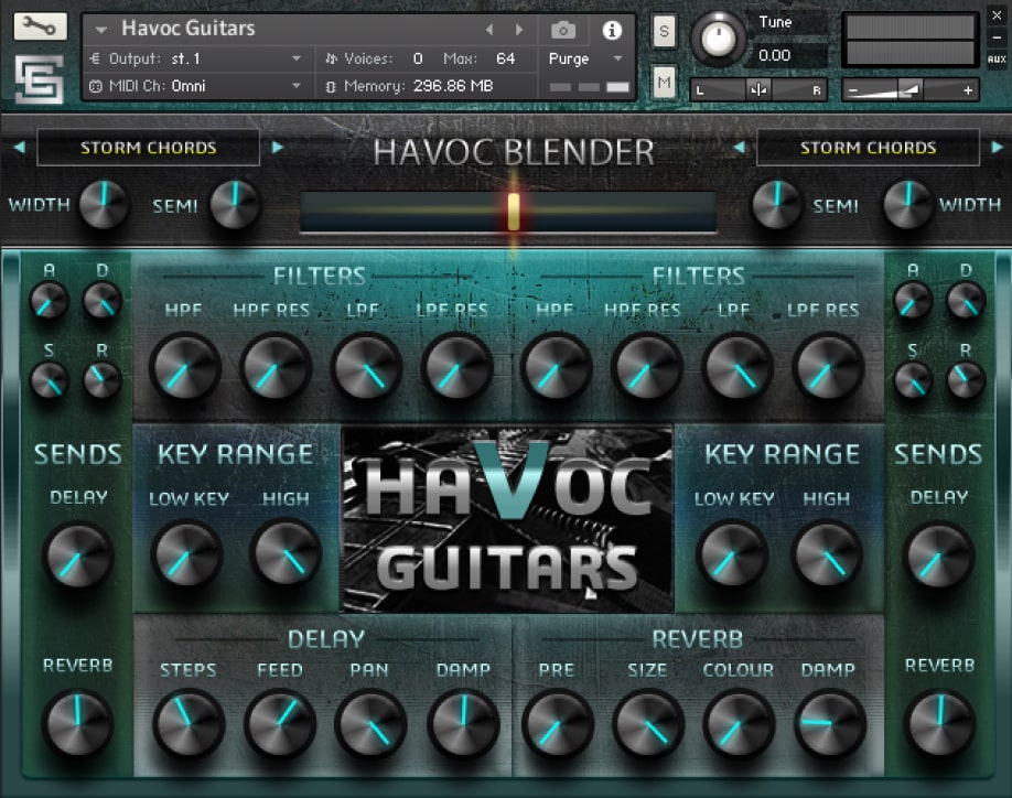 SampleCraft - Havoc Guitars Kontakt Instruments Software GUI Artwork