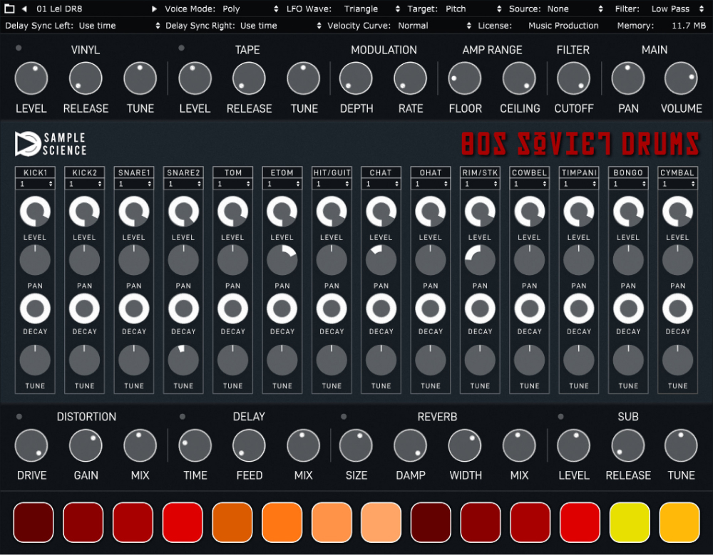 SampleScience - 80s Soviet Drums Plugins & FX Software GUI Artwork