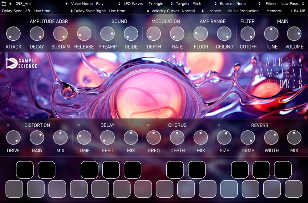 SampleScience - Aurora Ambient Chords Plugins & FX Software GUI Artwork