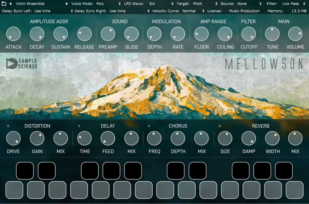 SampleScience - Mellowson Plugins & FX Software GUI Artwork
