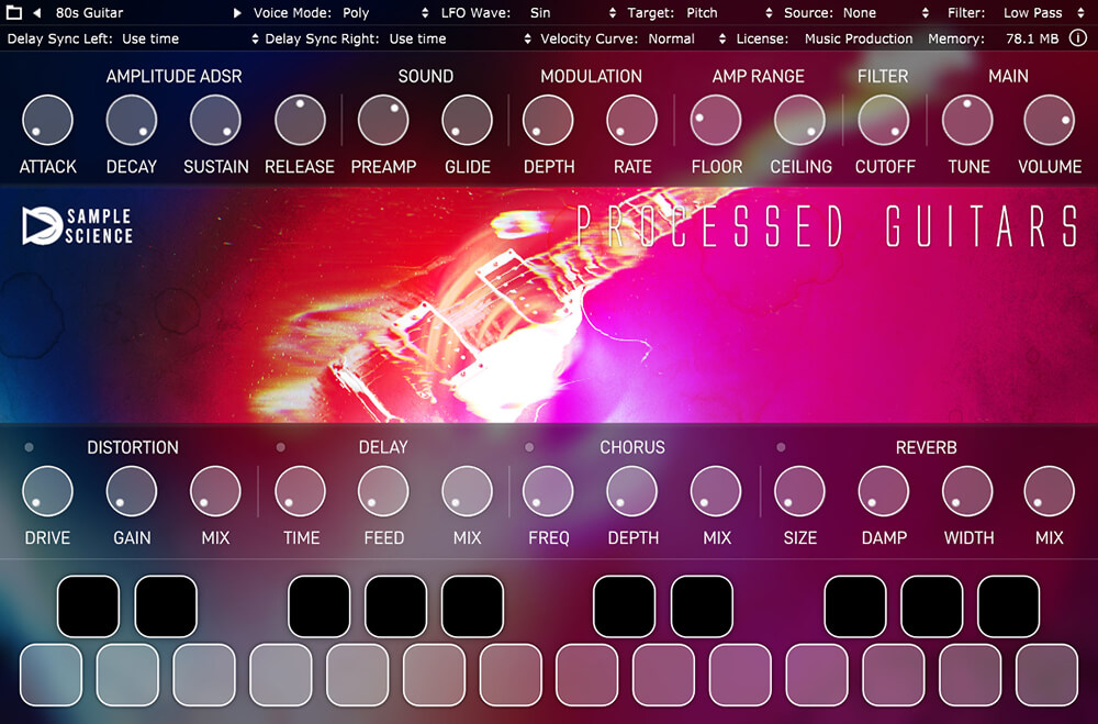 SampleScience - Processed Guitars Plugins & FX Software GUI Artwork