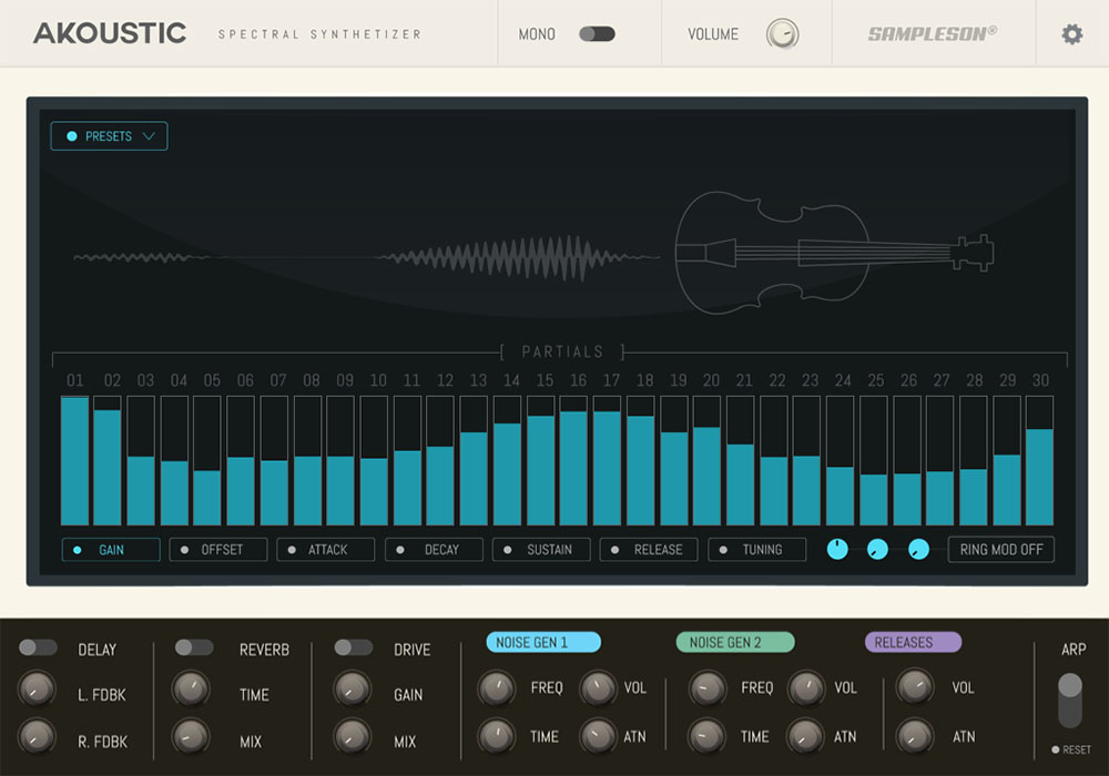 Sampleson - Akoustic Plugins & FX Software GUI Artwork