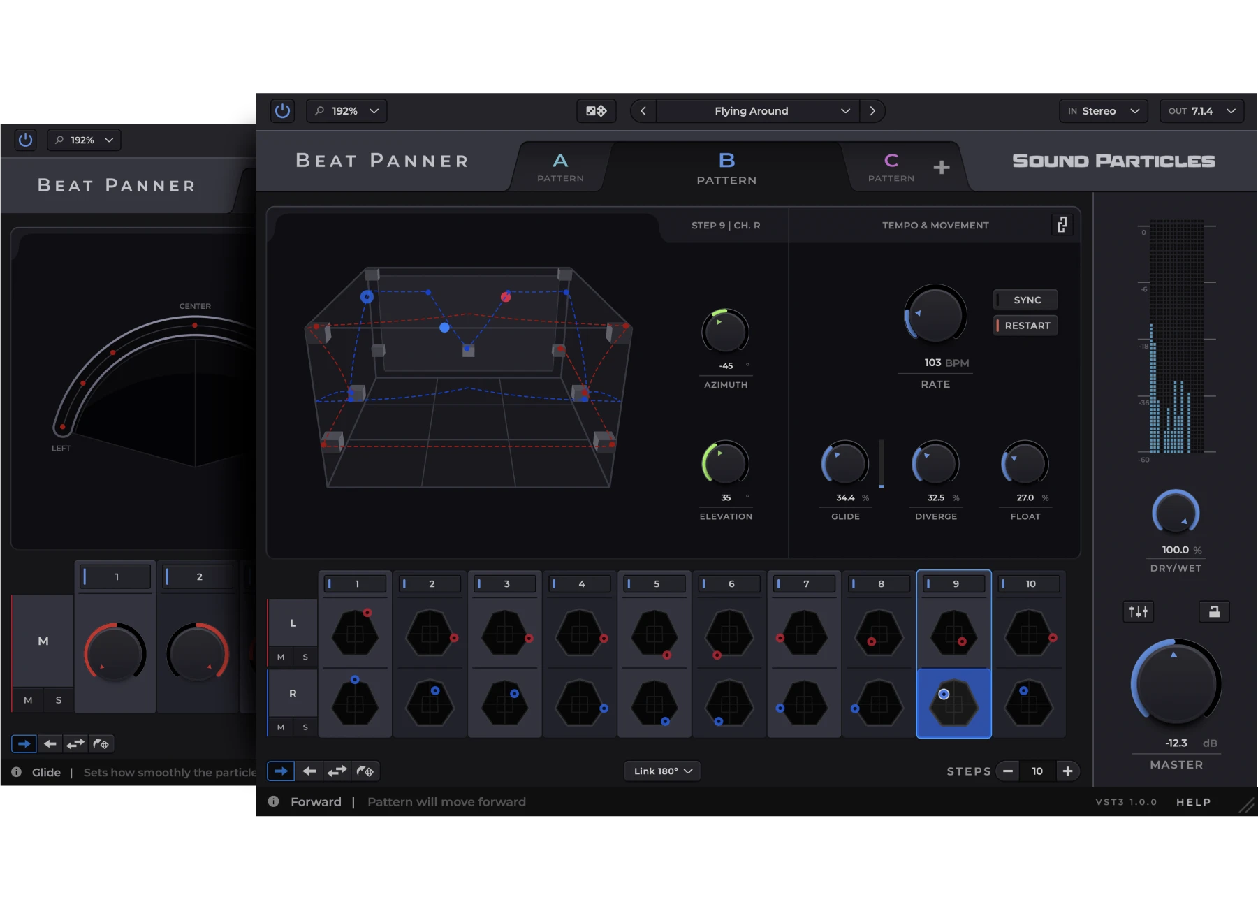 Sound Particles - Beat Panner Plugins & FX Software GUI Artwork