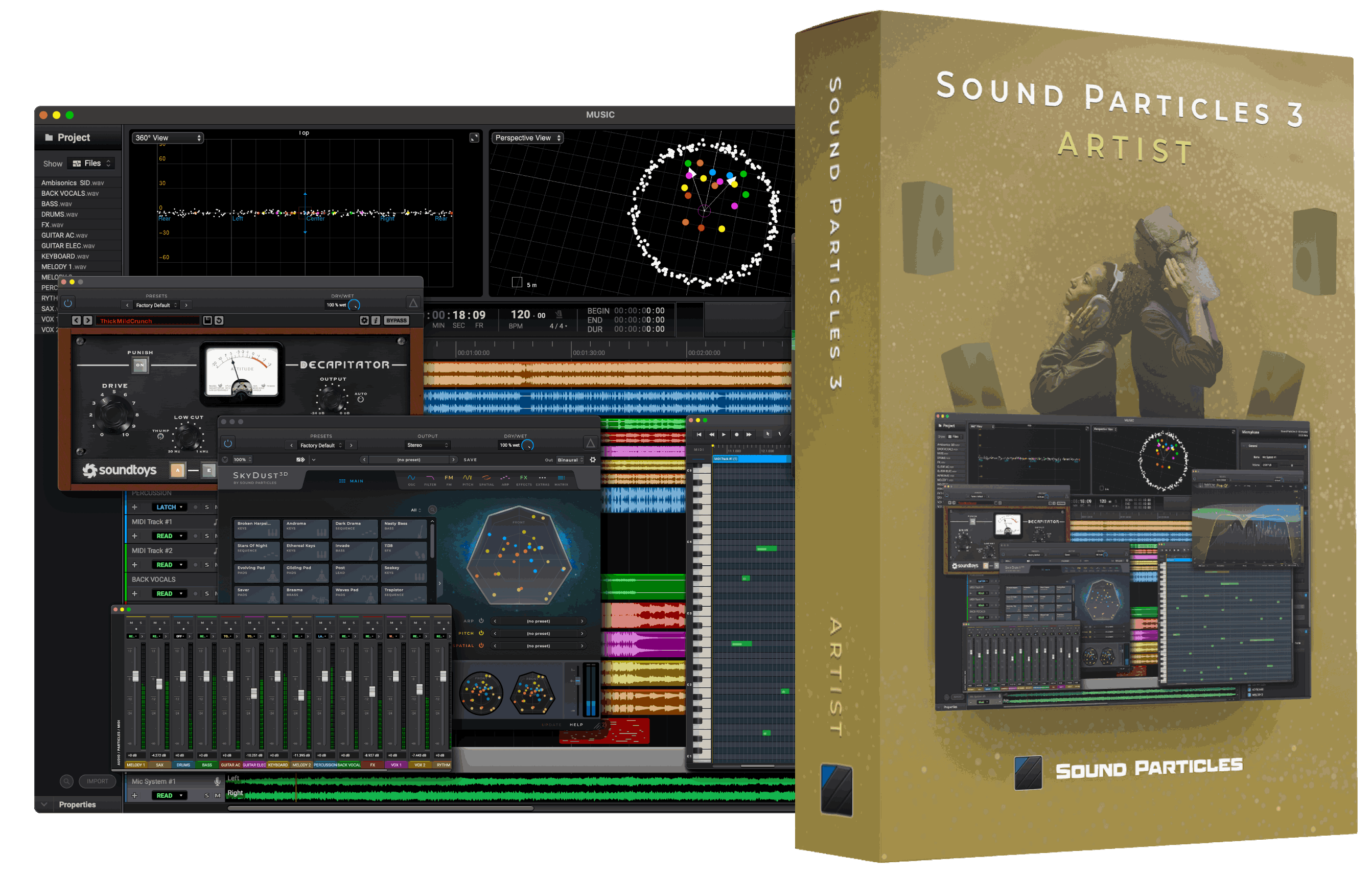 Sound Particles - Sound Particles 3 Artist Plugins & FX Software GUI Artwork