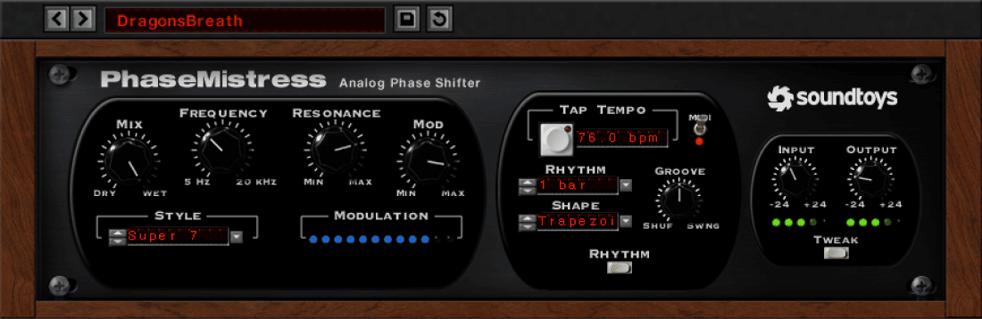 Soundtoys - PhaseMistress Plugins & FX Software GUI Artwork