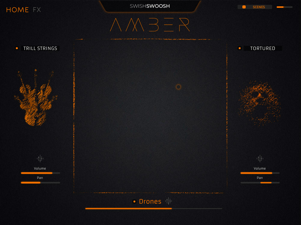 SwishSwoosh - Amber Kontakt Instruments Software GUI Artwork