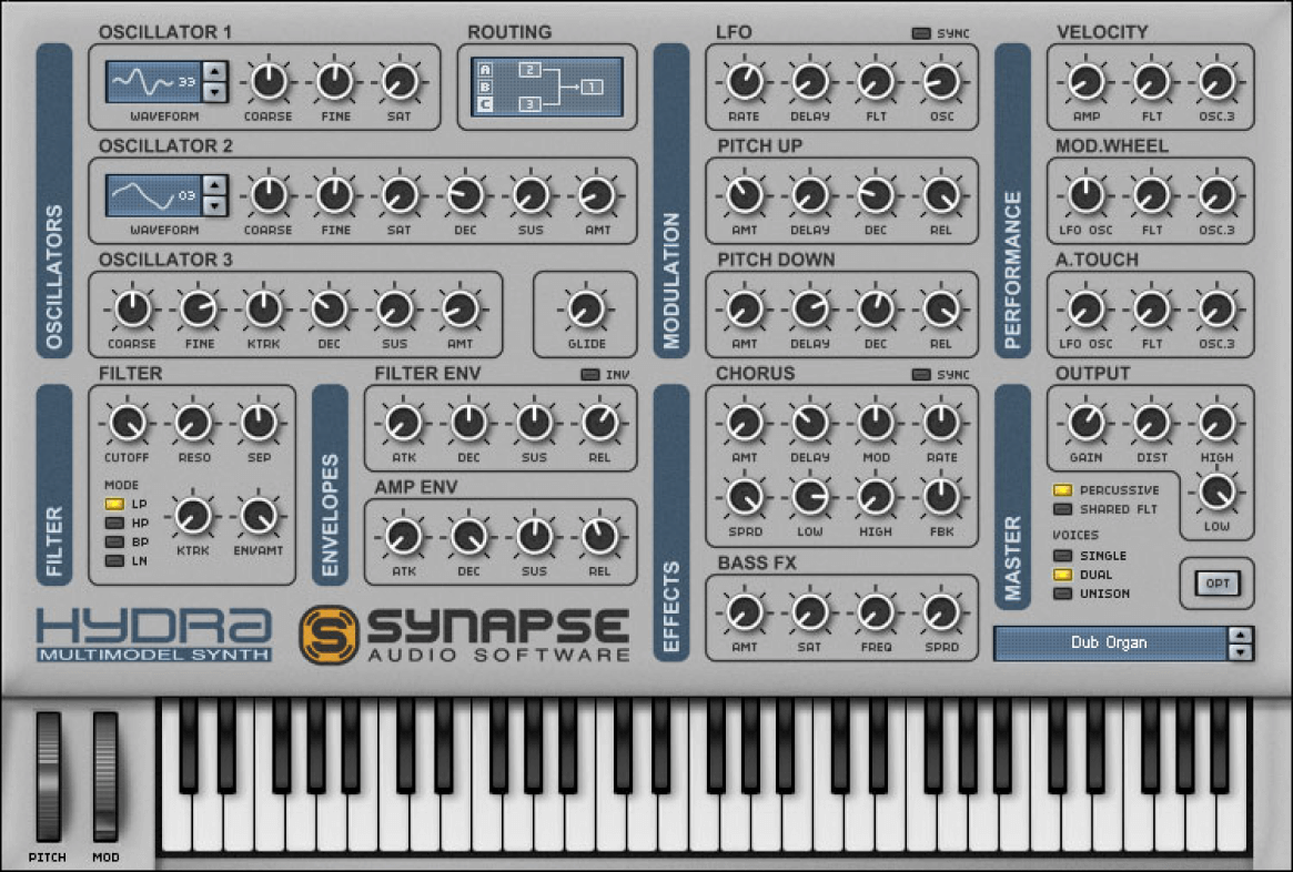 Synapse Audio - Hydra Plugins & FX Software GUI Artwork