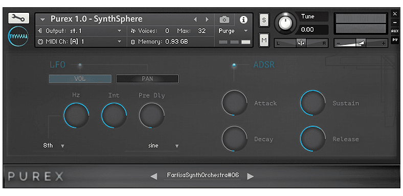 Synth Sphere - Purex Kontakt Instruments Software GUI Artwork