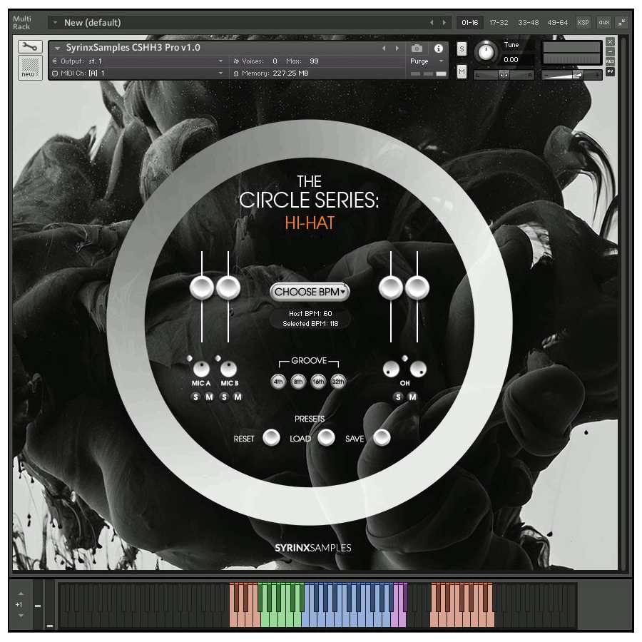Syrinx Samples - The Circle Series: Hi-Hat Pro Kontakt Instruments Software GUI Artwork