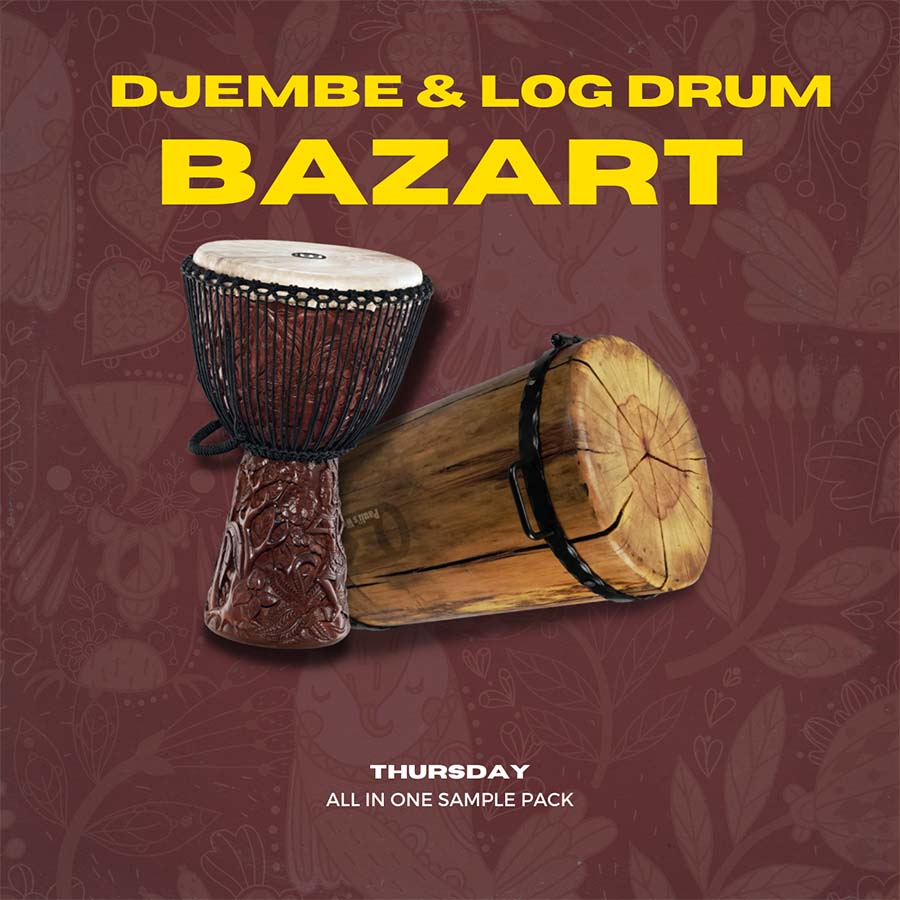 Thursday Koolshit - BAZART - Djembe & Log Drum Sample Packs Software GUI Artwork