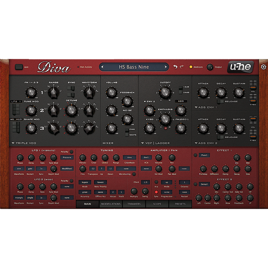 u-he Software - Diva Plugins & FX Software GUI Artwork