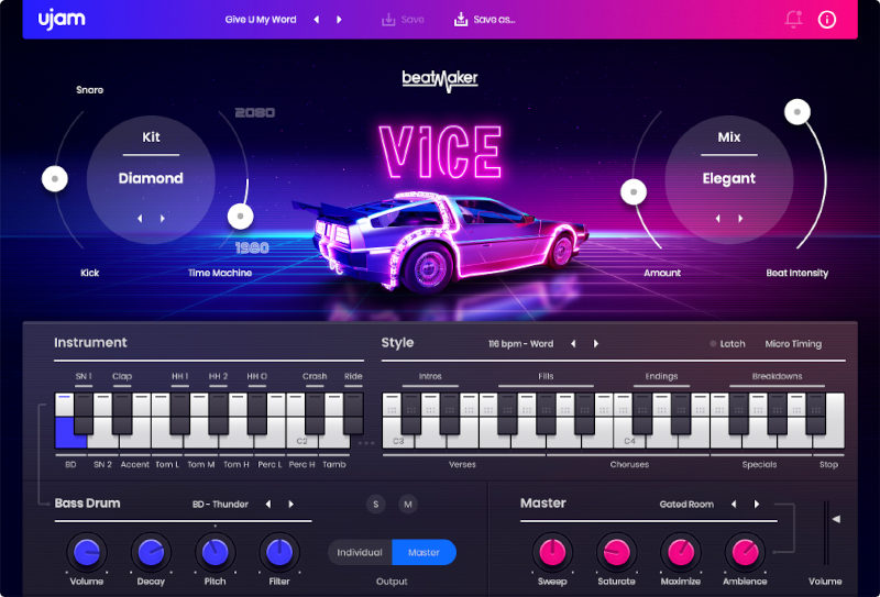 ujam - Beatmaker: Vice Plugins & FX Software GUI Artwork