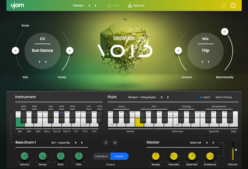 ujam - Beatmaker: Void Plugins & FX Software GUI Artwork