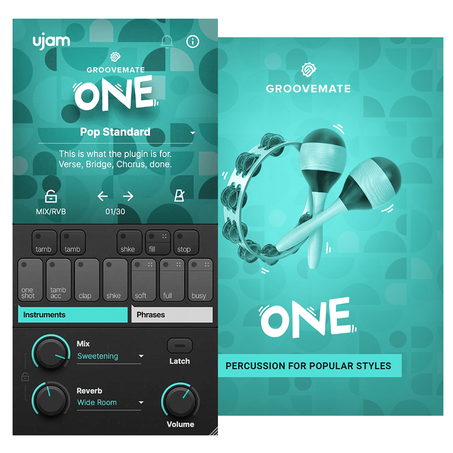 ujam - Groovemate: One Plugins & FX Software GUI Artwork