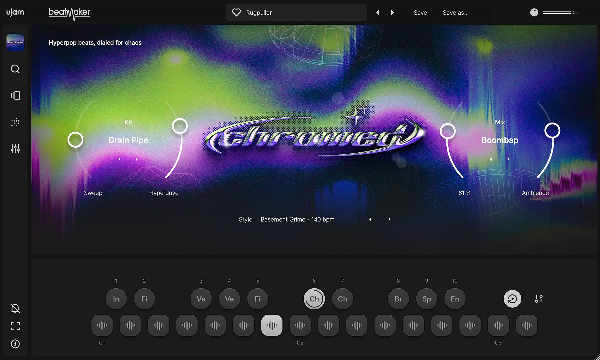 ujam - Beatmaker: Chromed Plugins & FX Software GUI Artwork