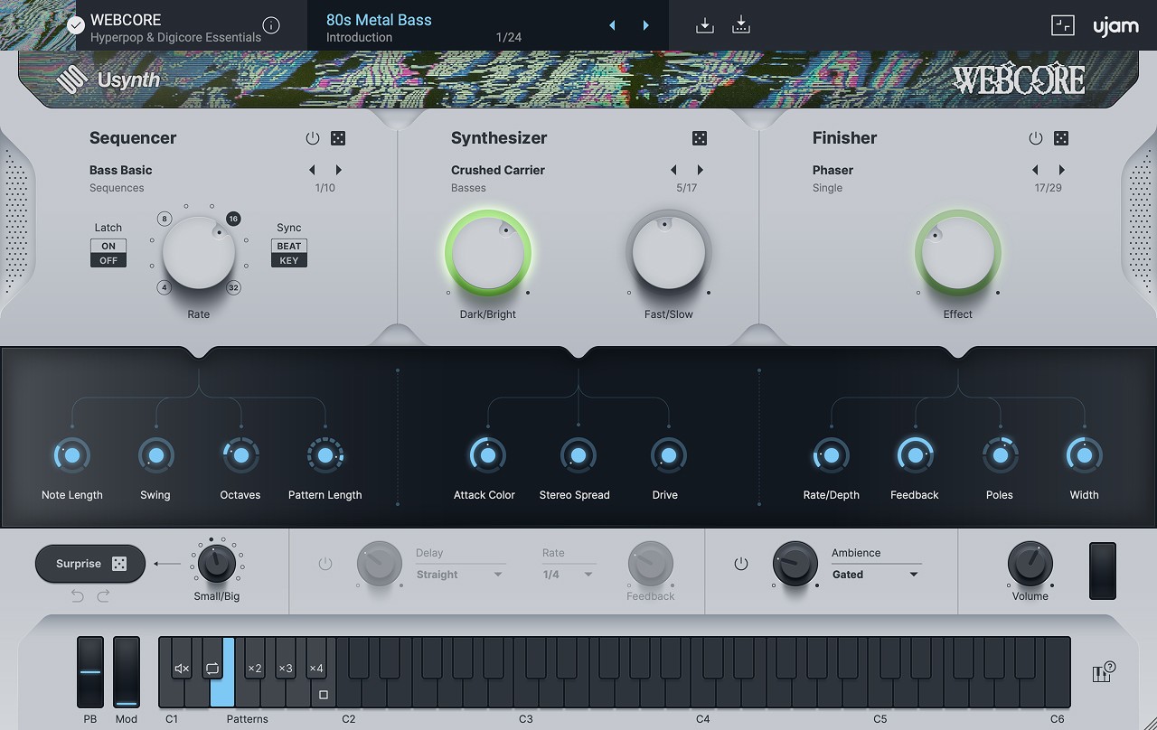 ujam - Usynth Webcore Plugins & FX Software GUI Artwork