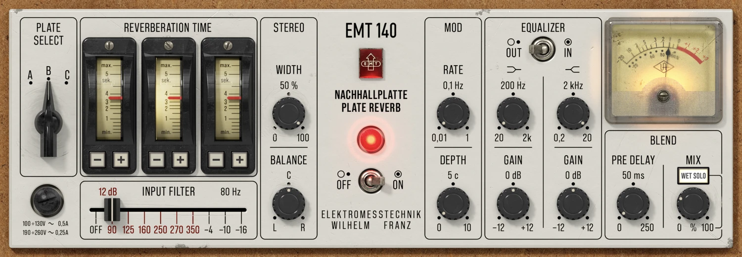 Universal Audio - EMT 140 Classic Plate Reverberator Plugins & FX Software GUI Artwork