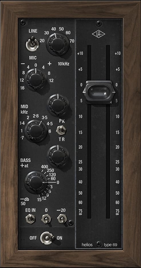 Universal Audio - Helios Type 69 Preamp and EQ Plugins & FX Software GUI Artwork