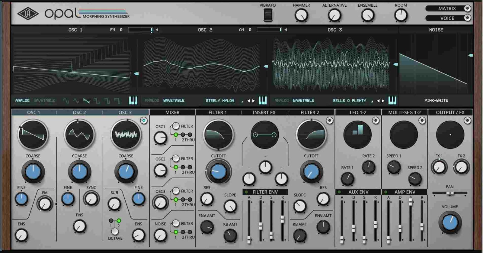 Universal Audio - Opal Morphing Synth Plugins & FX Software GUI Artwork