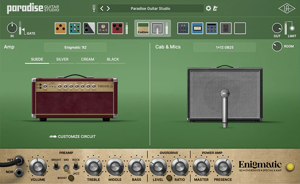 Universal Audio - Paradise Guitar Studio Plugins & FX Software GUI Artwork