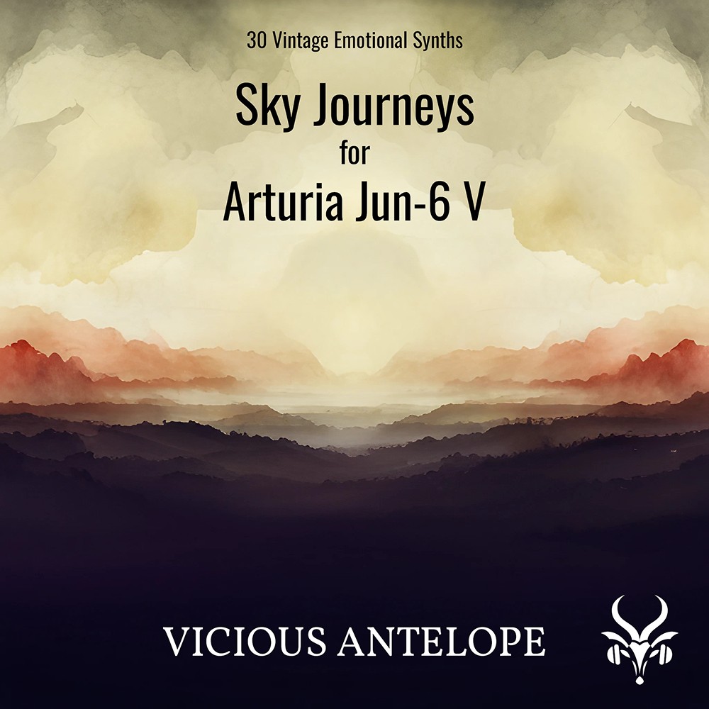 Vicious Antelope - Sky Journeys - Arturia Jun-6 V and Analog Lab V Presets Software GUI Artwork