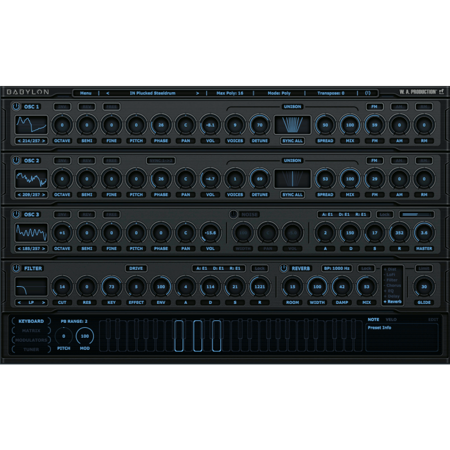 W.A. Production - Babylon Plugins & FX Software GUI Artwork