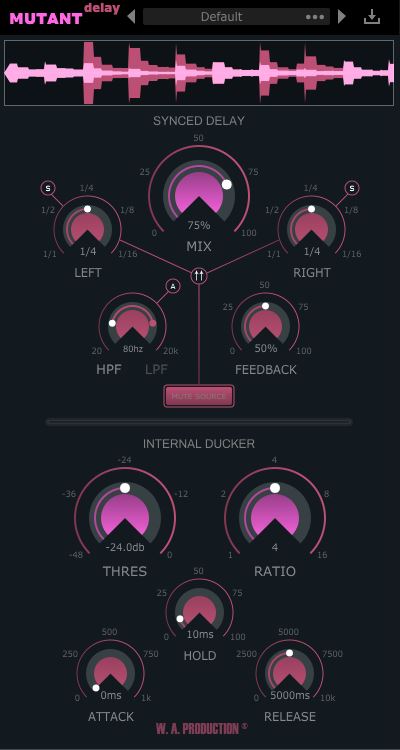 W.A. Production - Mutant Delay Plugins & FX Software GUI Artwork