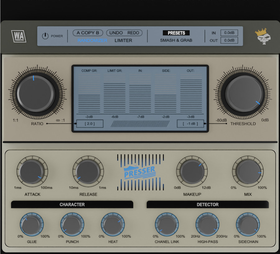 W.A. Production - Presser by Aiden Kenway Plugins & FX Software GUI Artwork