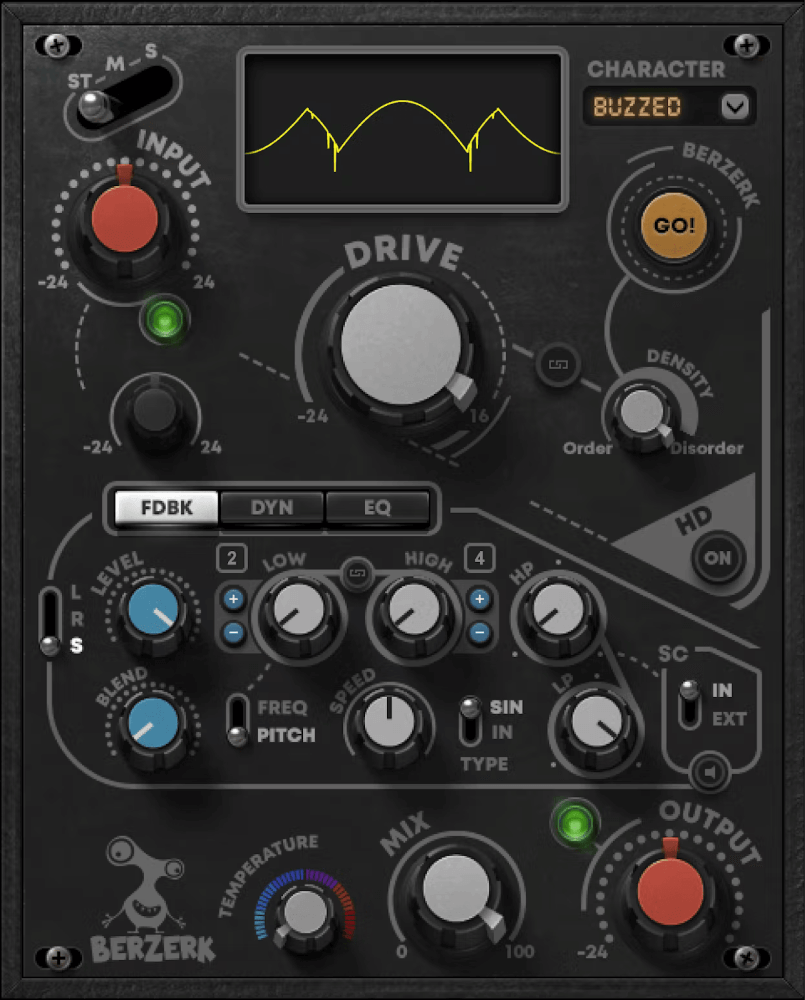 Waves - Berzerk Distortion Plugins & FX Software GUI Artwork