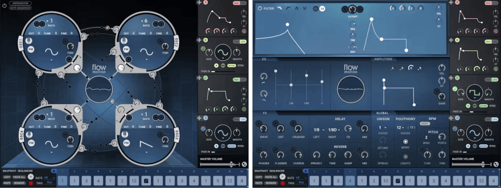 Waves - Flow Motion FM Synth Plugins & FX Software GUI Artwork