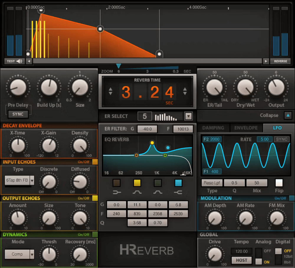 Waves - H-Reverb Hybrid Reverb Plugins & FX Software GUI Artwork