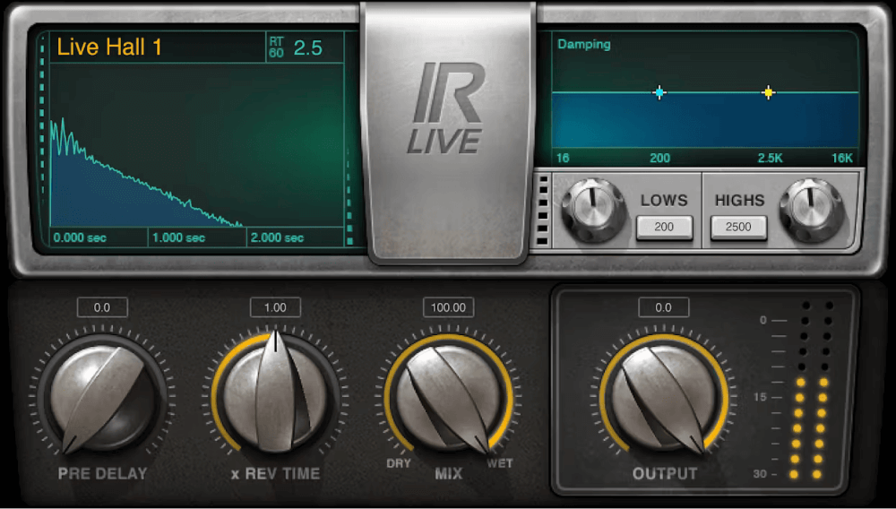 Waves - IR-Live Convolution Reverb Plugins & FX Software GUI Artwork