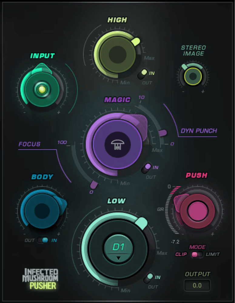 Waves - Infected Mushroom Pusher Plugins & FX Software GUI Artwork