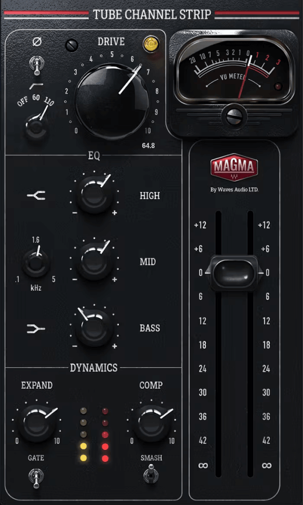 Waves - Magma Tube Channel Strip Plugins & FX Software GUI Artwork