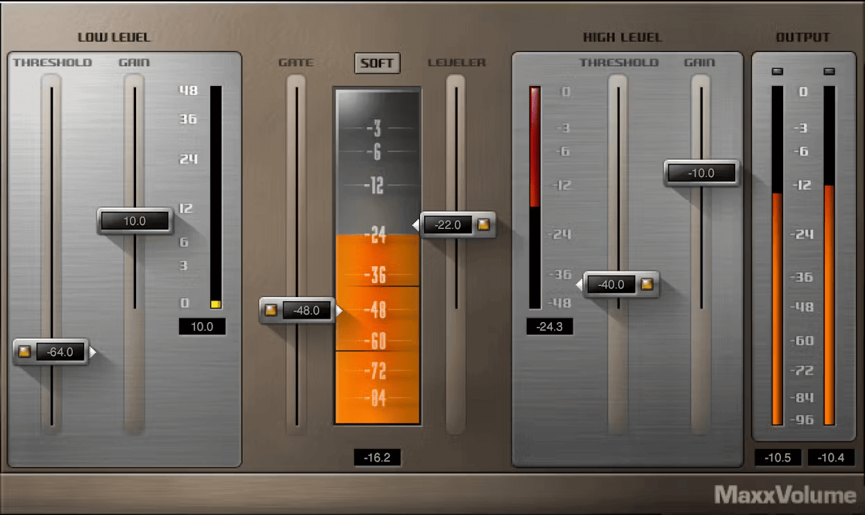 Waves - MaxxVolume Plugins & FX Software GUI Artwork