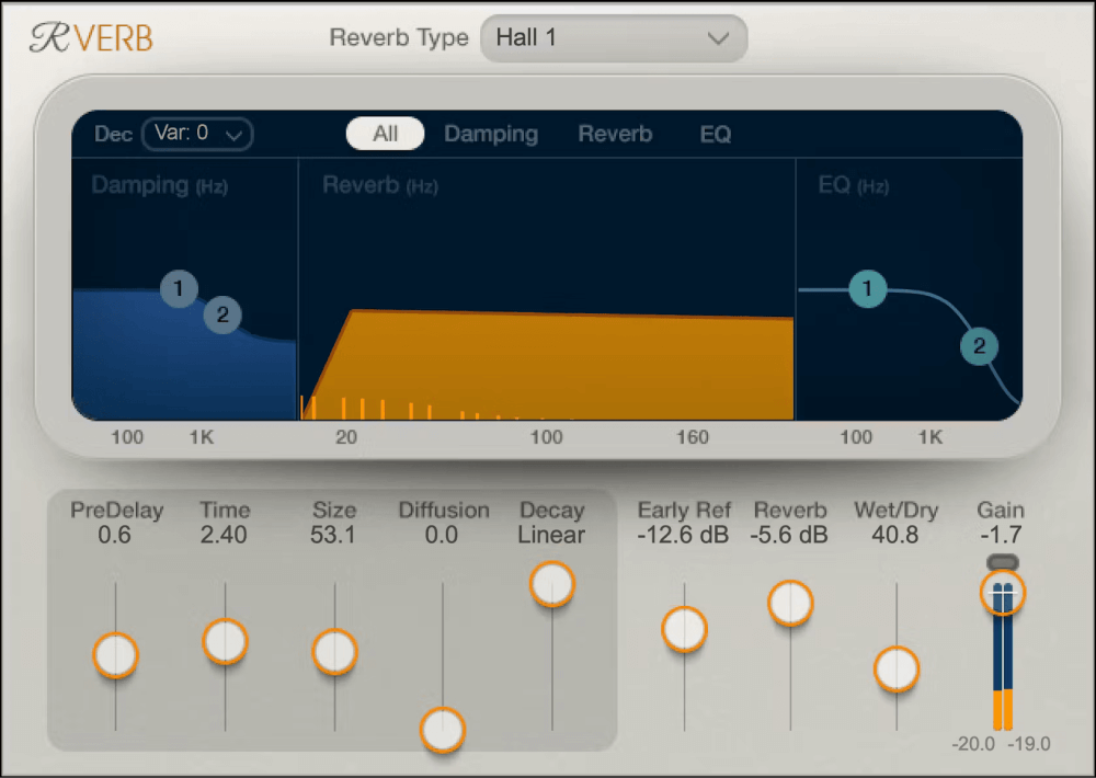 Waves - Renaissance Reverb Plugins & FX Software GUI Artwork