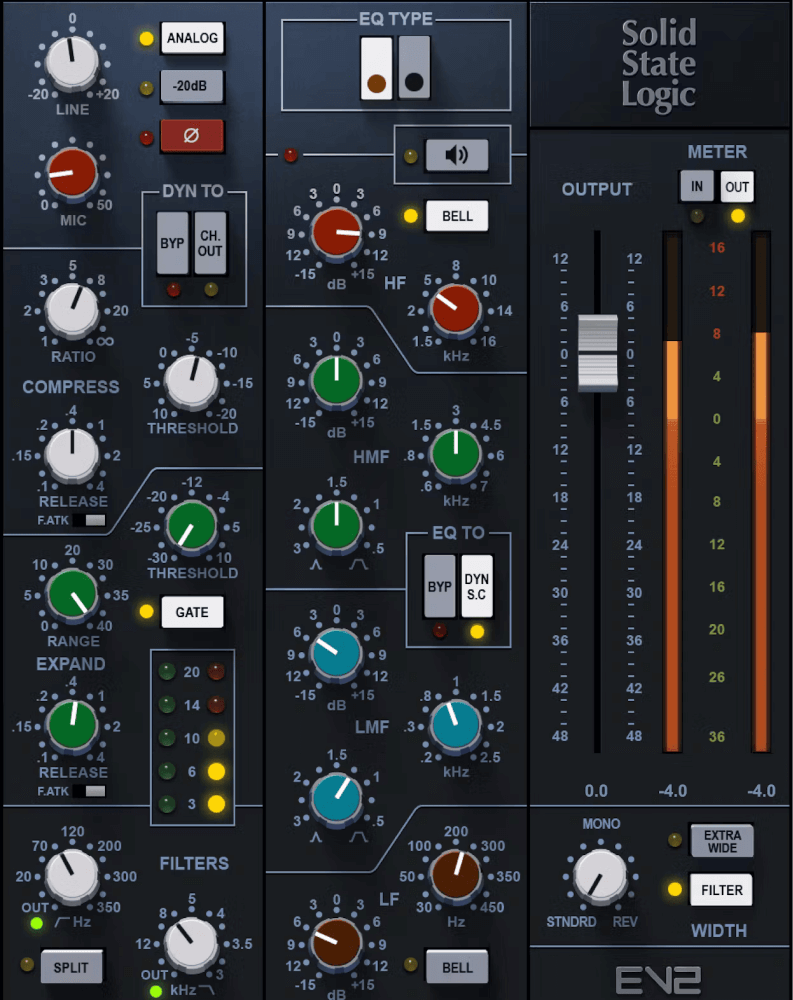 Waves - SSL EV2 Channel Plugins & FX Software GUI Artwork